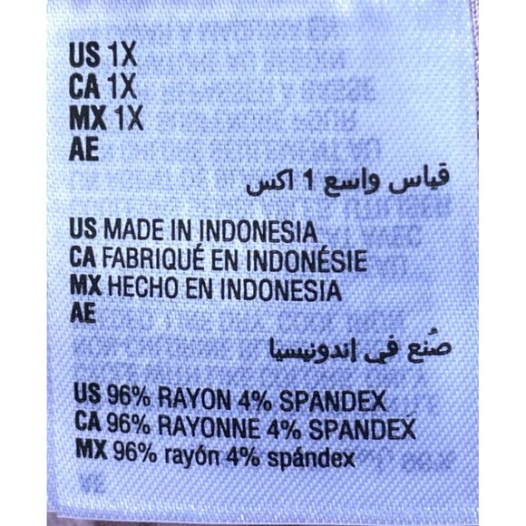 JM Collection Womens Pink Floral 3/4 Sleeve Top 1X  Rayon Blend Peach Kiss - Picture 7 of 7